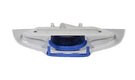 White and blue vacuum cleaner attachment on a white background