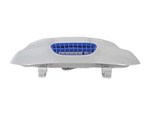 White car bumper with blue grille on a white background