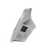 Gray electronic device with a power socket on a white background