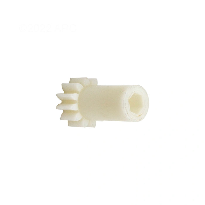 White plastic gear on a white background