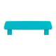 Turquoise plastic handle on a white background