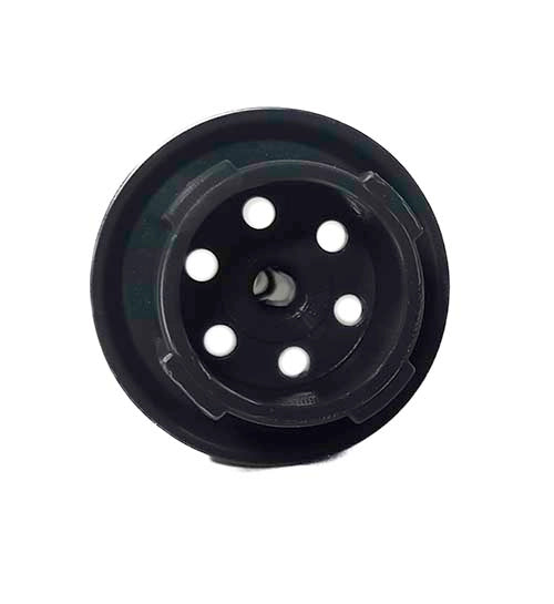 Black wheel with five holes on a white background
