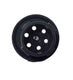 Black wheel with five holes on a white background