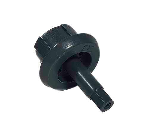 Black plastic valve on a white background