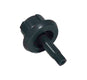 Black plastic valve on a white background