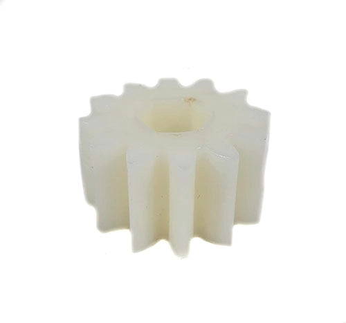 White plastic gear on a white background