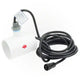White sensor with black cable on a white background
