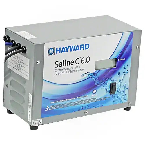 Hayward Saline C 6.0 commercial salt chlorine generator on a white background