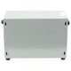 Metallic box with a white top on a white background