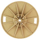 Beige plastic wheel or rim on a white background