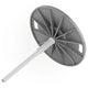 Gray plastic reel with white handle on a white background