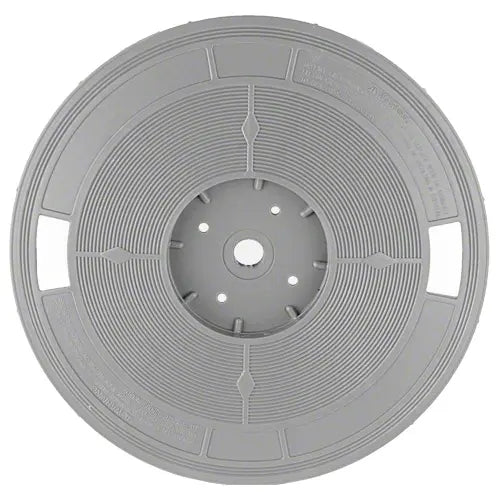 Gray plastic reel on a white background