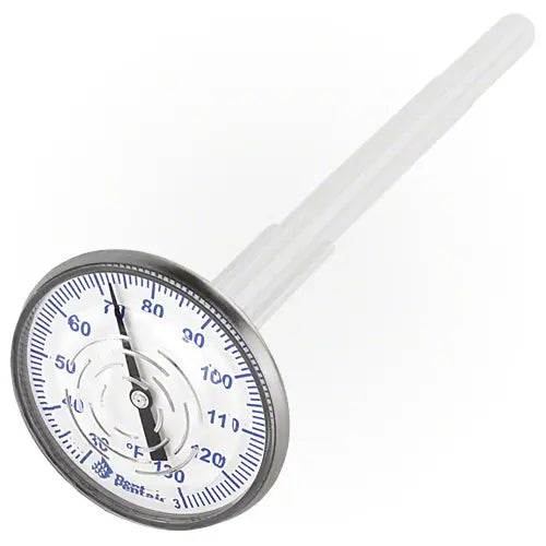 Bentley thermometer with white stem on a white background