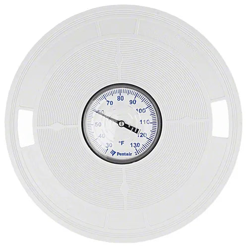 White filter with a central temperature gauge on a white background