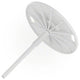 White umbrella with a thin handle on a white background
