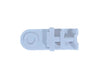White plastic component on a white background