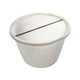 White plastic strainer basket on a white background