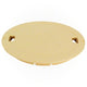 Beige round plastic lid on a white background