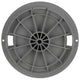 Gray circular plastic component on a white background
