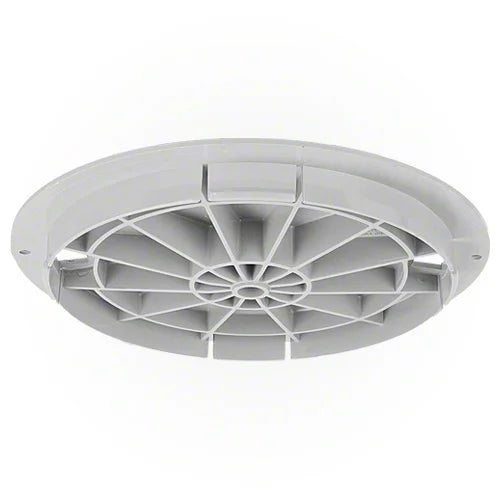 Round metallic vent on a white background