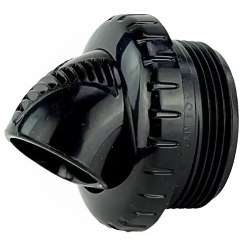 Black plastic fitting on a white background