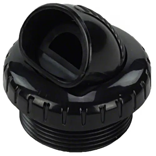 Black plastic fitting on a white background