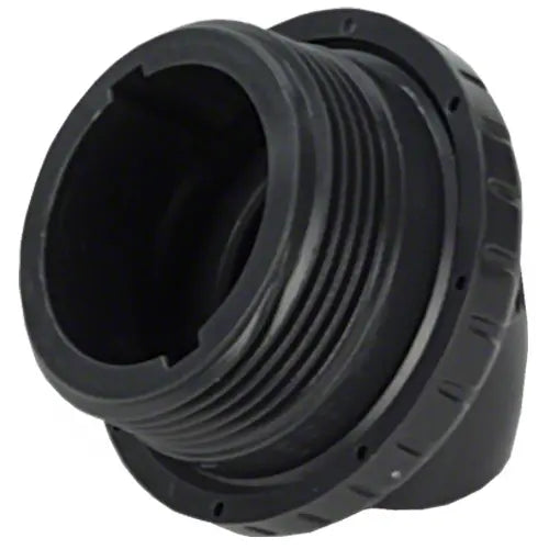 Black rubber gasket on a white background