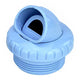 Blue silicone water bottle lid on a white background