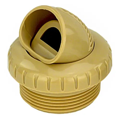 Beige plastic fitting on a white background