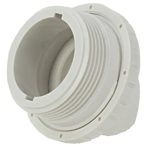 White plastic plumbing fitting on a white background