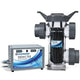 Hayward pool equipment including a saltwater system controller and filter on a white background