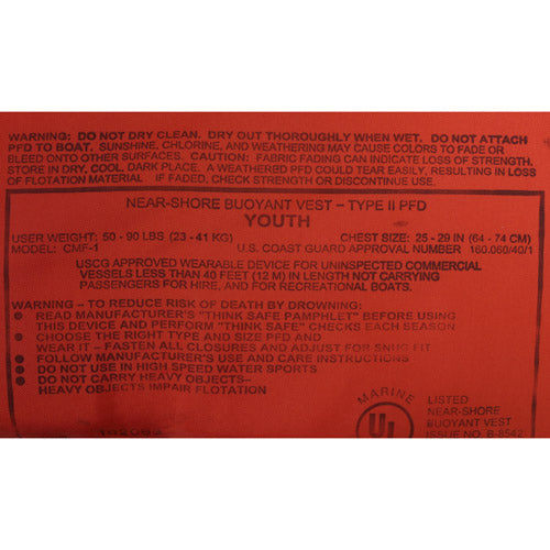 Kemp USA Type II Life Jacket 20-001-YOUTH