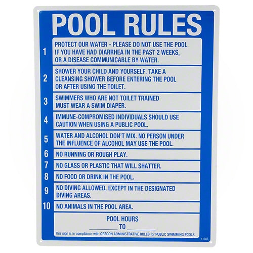 Poolmaster Pool Rules 41385 at Sunplay