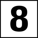 Inlays 6" Ceramic Tile Markers - NO Series - 4" Numbers