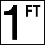 Inlays 8" Ceramic Tile Depth Markers - FT Series - 6" Numbers