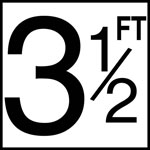 Inlays 8" Ceramic Tile Depth Markers - FT Series - 6" Numbers