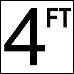 Inlays 8" Ceramic Tile Depth Markers - FT Series - 6" Numbers