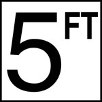 Inlays 8" Ceramic Tile Depth Markers - FT Series - 6" Numbers