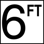 Inlays 8" Ceramic Tile Depth Markers - FT Series - 6" Numbers