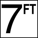 Inlays 8" Ceramic Tile Depth Markers - FT Series - 6" Numbers