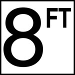 Inlays 8" Ceramic Tile Depth Markers - FT Series - 6" Numbers