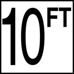 Inlays 8" Ceramic Tile Depth Markers - FT Series - 6" Numbers