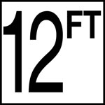 Inlays 8" Ceramic Tile Depth Markers - FT Series - 6" Numbers