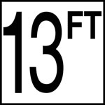Inlays 8" Ceramic Tile Depth Markers - FT Series - 6" Numbers