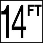 Inlays 8" Ceramic Tile Depth Markers - FT Series - 6" Numbers