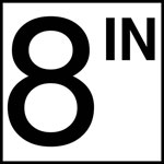 Inlays 8" Ceramic Tile Depth Markers - IN Series - 6" Numbers