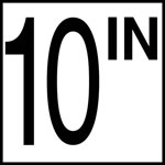 Inlays 8" Ceramic Tile Depth Markers - IN Series - 6" Numbers