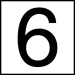 Inlays 8" Ceramic Tile Depth Markers - NO Series - 6" Numbers