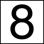 Inlays 8" Ceramic Tile Depth Markers - NO Series - 6" Numbers