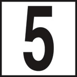 Inlays 6" Ceramic Tile Markers - NO Series - 5" Numbers